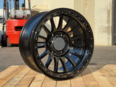 RRW RR7-H FLOW FORM 17X8.5 +0 SHINY** GLOSS BLACK (6X5.5 | 6X139.7) HYBRID BEADLOCK