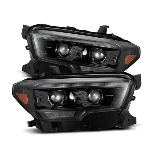 Alpharex 16-23 Toyota Tacoma MK II LUXX-Series LED Projector Headlights Alpha-Black
