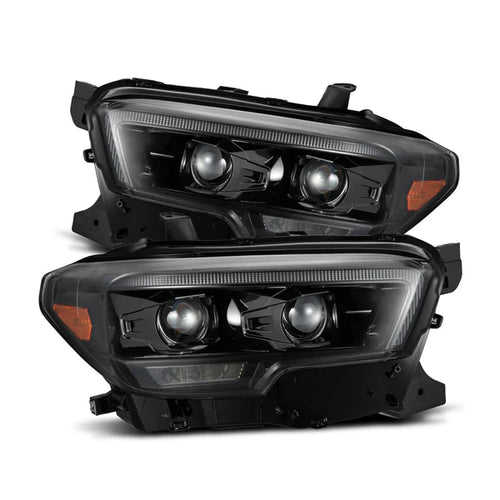 Alpharex 16-23 Toyota Tacoma MK II PRO-Series Halogen Projector Headlights Alpha-Black