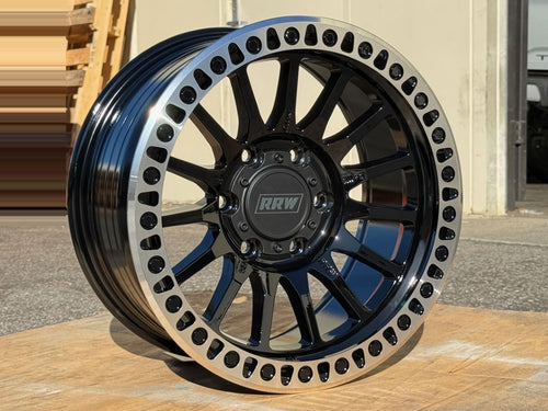 RRW RR7-V FLOW FORMED 17X8.5 +0 GLOSS BLACK MACHINED LIP (6X5.5 | 6X139.7)