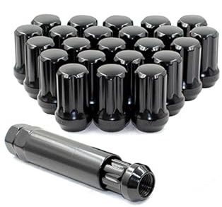 Tuner Style Lug Nuts 12x1.5 Black/Spline Driven w/Removal Key Tool